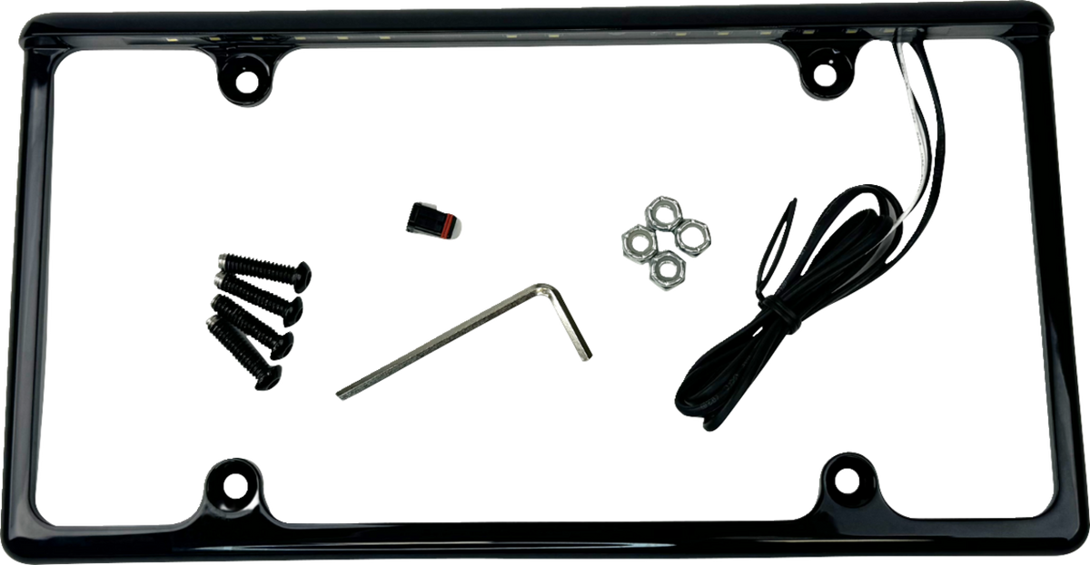 License Plate Frame - LED - Gloss Black