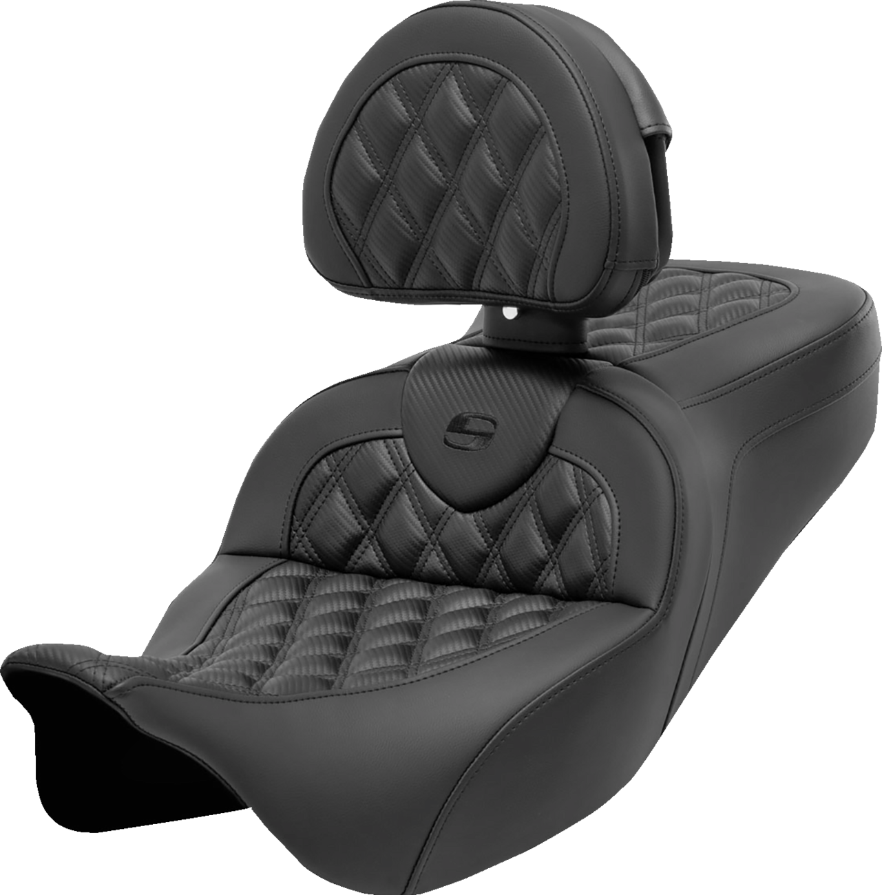 Roadsofa™ Seat - With Backrest - Lattice Stitch - Carbon Fiber - FL '08-'23