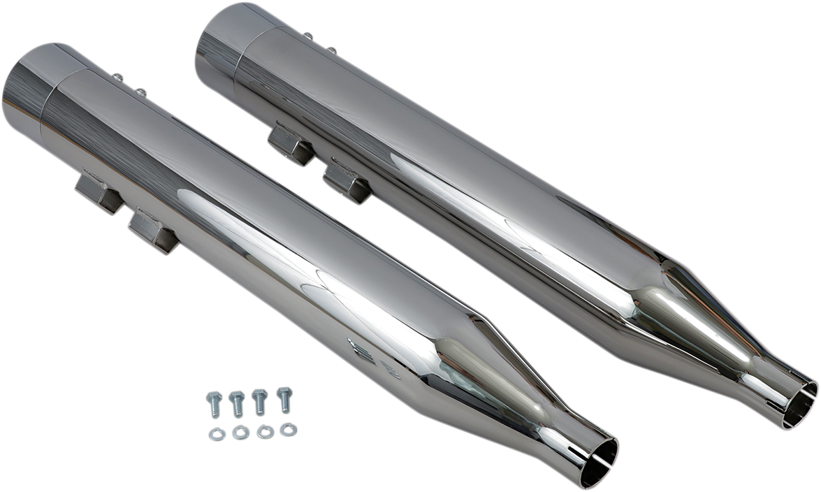 DNT Straight Can Mufflers For '95-'16 FL - Chrome
