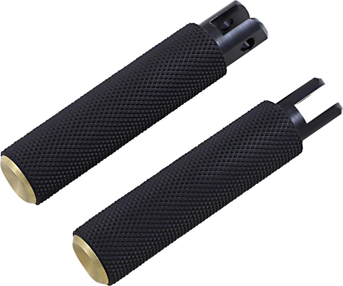 Passenger Knurled Foot Pegs - Brass - FL/FX '18-'25