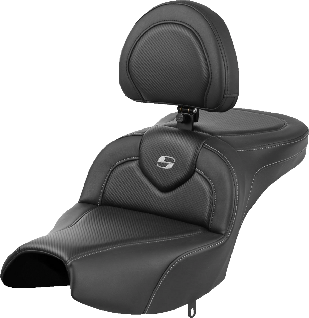 Roadsofa™ Seat - With Backrest - Black - Carbon Fiber - Indian Pursuit '22-'24