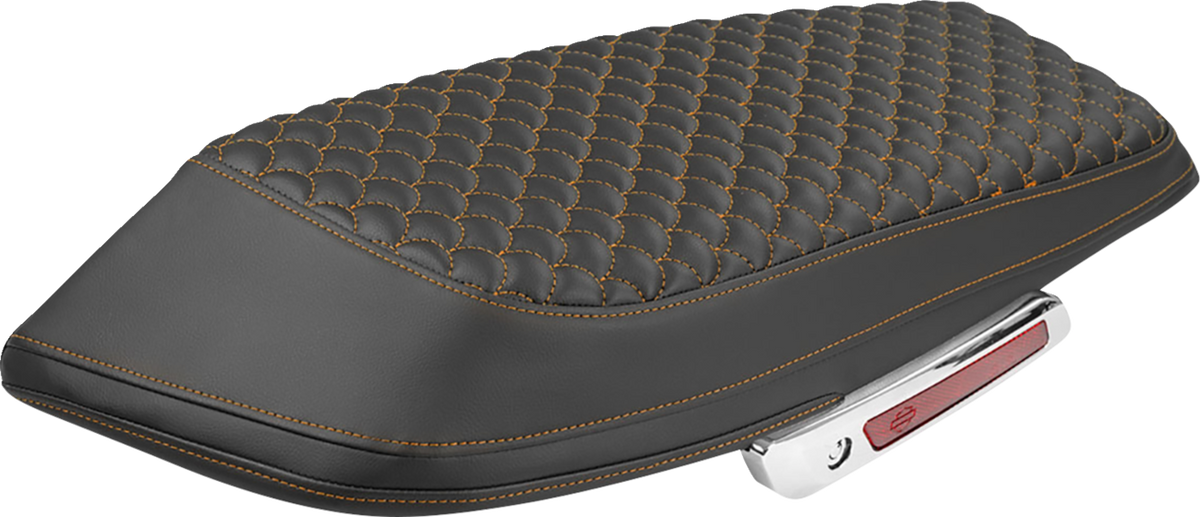 Saddlebag Lid Covers - Dragon Scale - Orange Stitch - FLH/FLT '23-'25