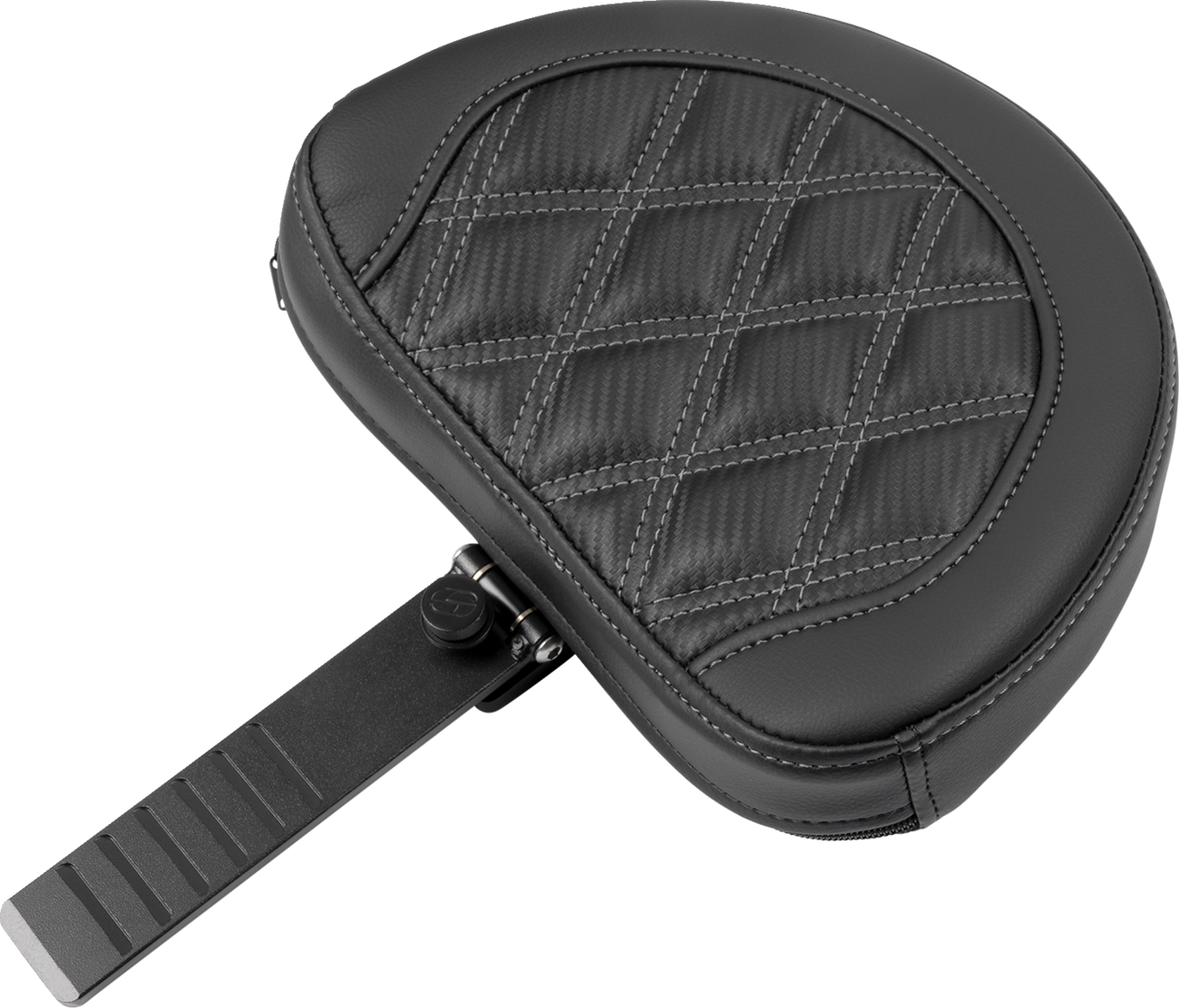 RoadSofa™ Seat - With Backrest - Carbon Fiber - Lattice Stitch - Gray Stitch - FLTR/FLHX '23-'24