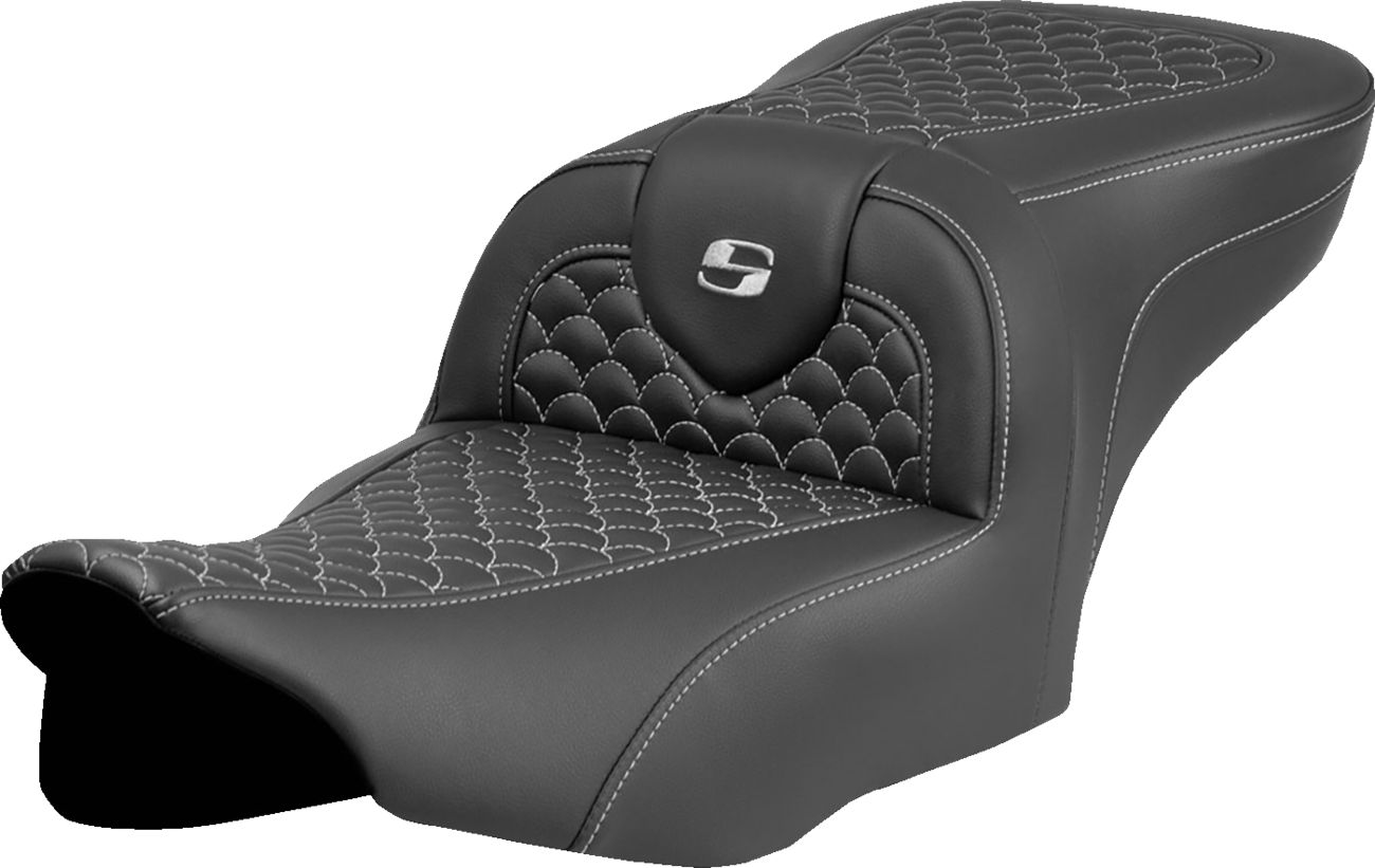 Roadsofa™ Seat - Dragon Scale Stitch - Silver Stitch - W/O Backrest - FLTR/FLHX '23-'24