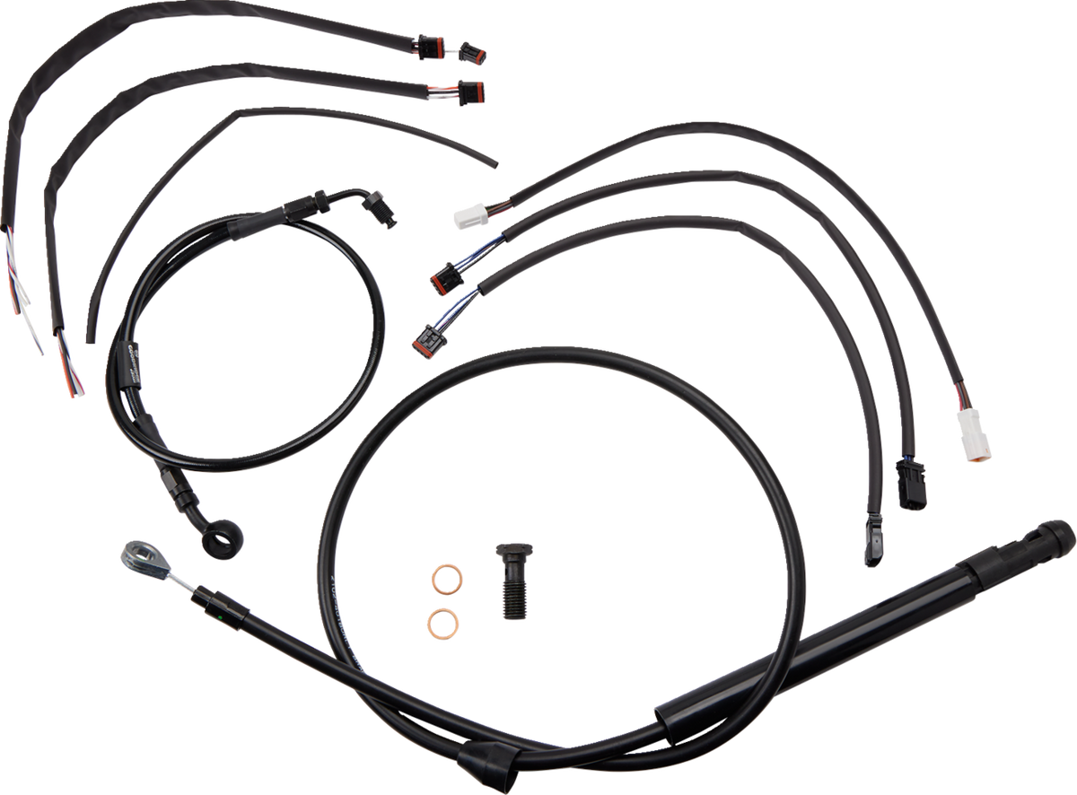 Jail Bar Cable Kit - 14" Handlebars - Black Vinyl - '18-'24 FX
