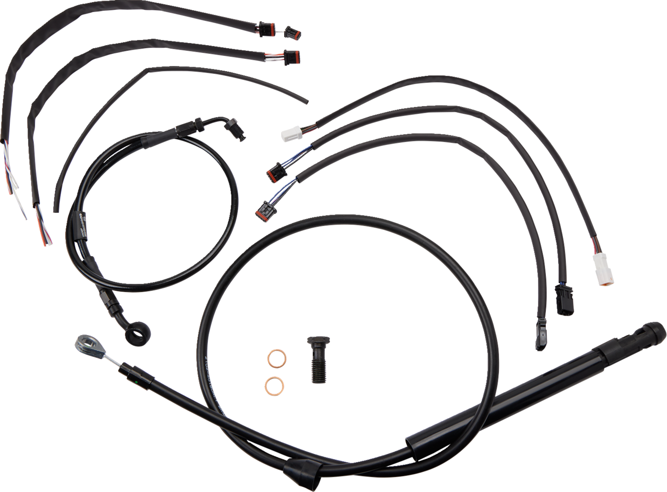 Jail Bar Cable Kit - 14" Handlebars - Black Vinyl - '18-'24 FX