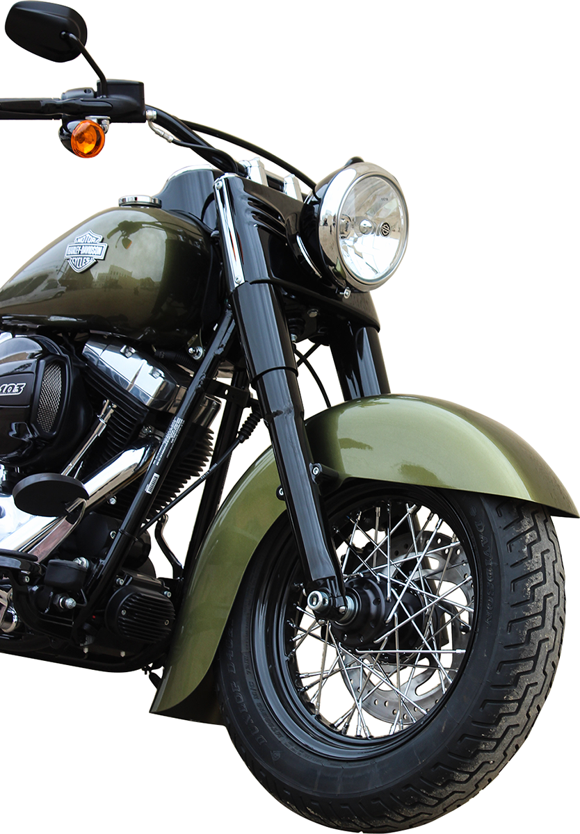 Benchmark Front Fender - Black - 16"-19" - HD Softail