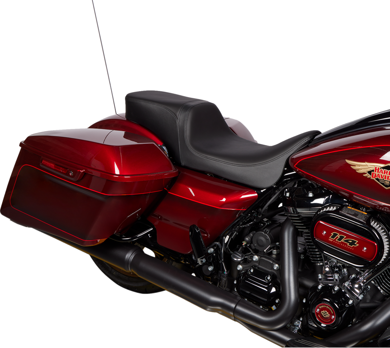 Predator 2-Up Seat - Solar Leather - Black - Smooth - W/O Backrest - FL '08-'23