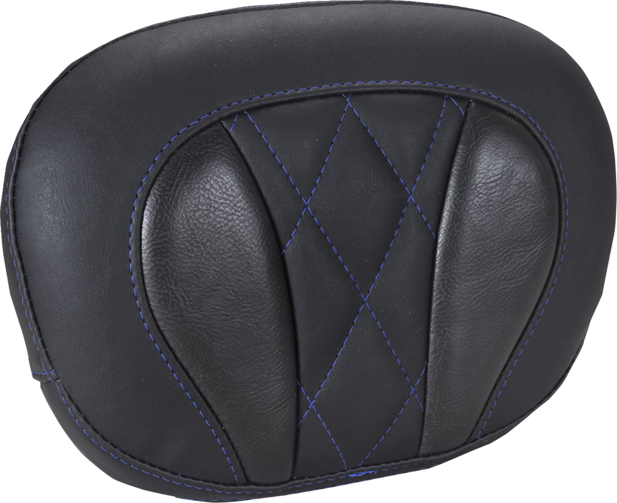 Deluxe Sissy Bar Pad - Diamond - Sky Blue Stitch - FLT/FLH '23-'25