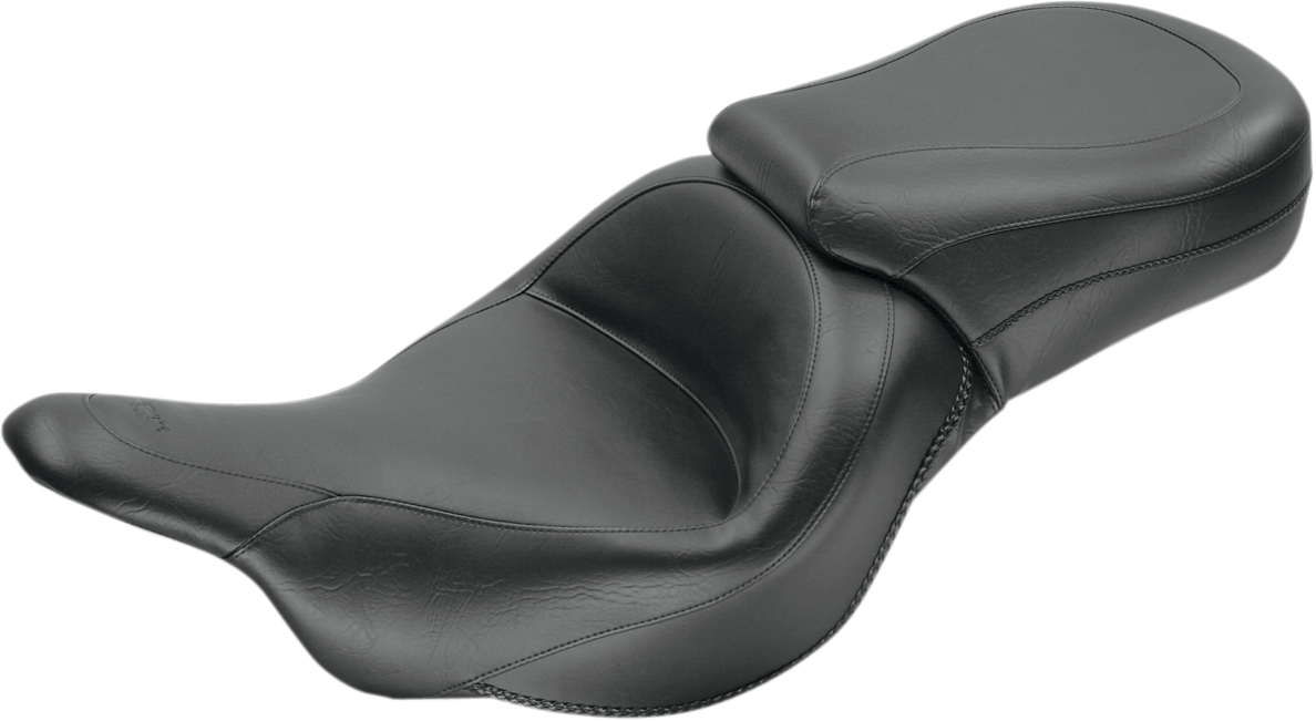 Seat - Vintage - Wide - Touring - Without Driver Backrest - One-Piece - Smooth - Black - Vulcan
