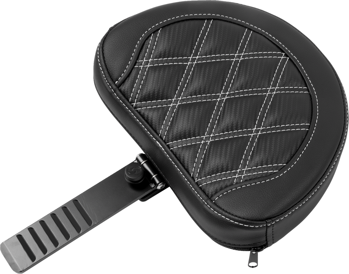 Roadsofa™ Extended Reach Seat - With Backrest - Lattice Stitch - White Stitch - FLTR/FLHX '23-'24