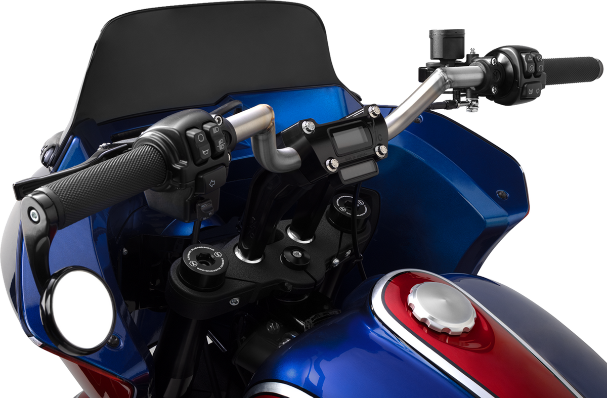 Handlebar Risers - Straight - 6" - Gauge Cutout - Black