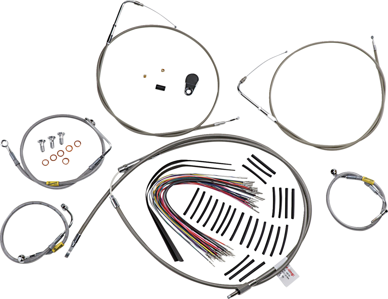 Control Kit For Early Touring Bikes With Bagger Bar Handlebars - 15" - Non-Cruise - Stainless