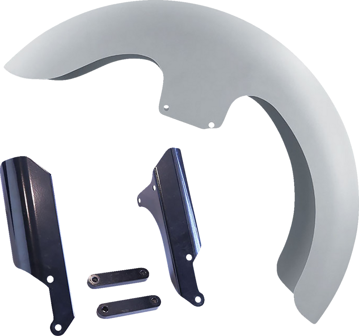 Thicky Front Fender - 19" Wheel - With Black Inverted Fork Adaptors - HD Softail