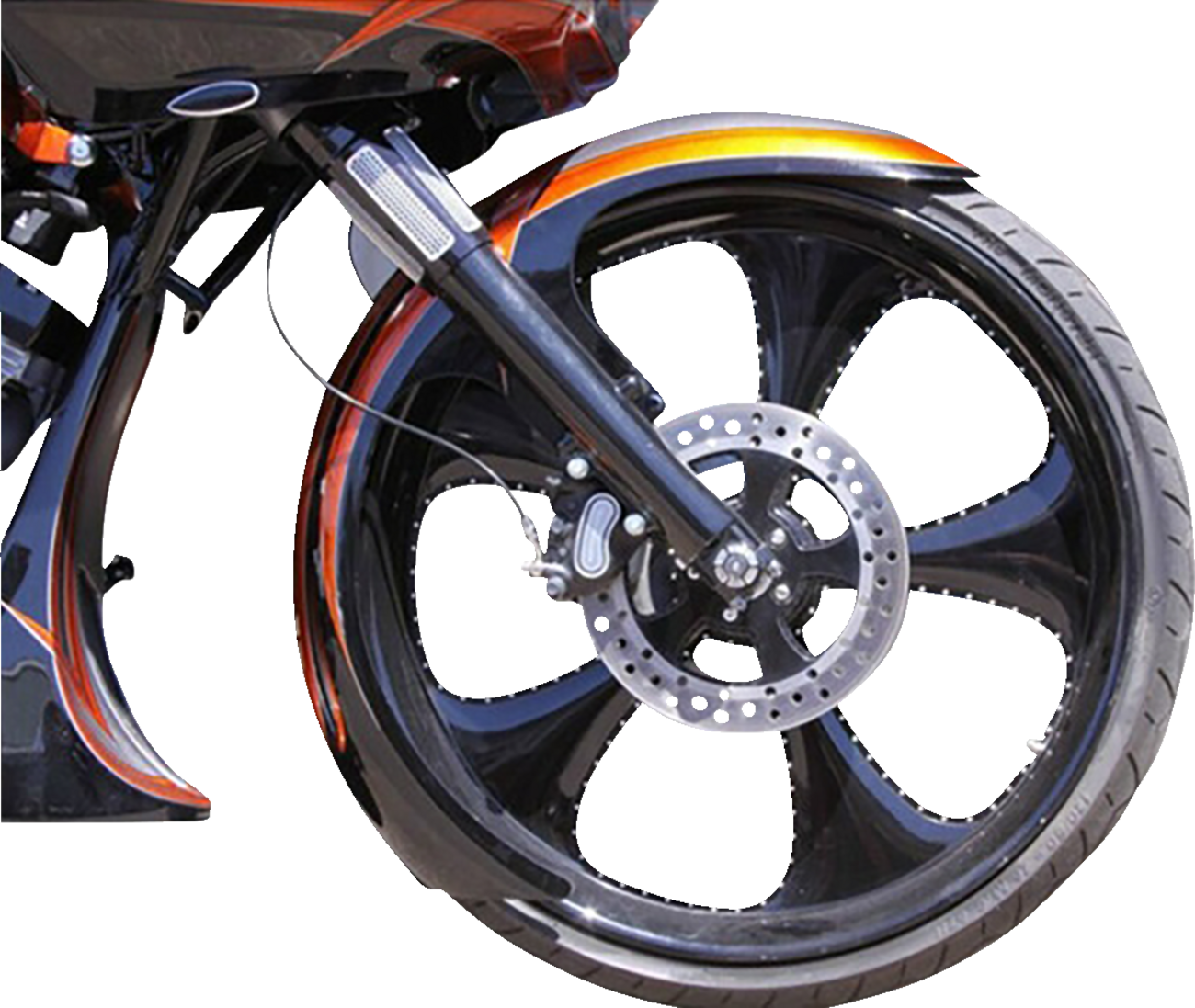DEI Front Fender - 21" Wheel - With Black Adapters