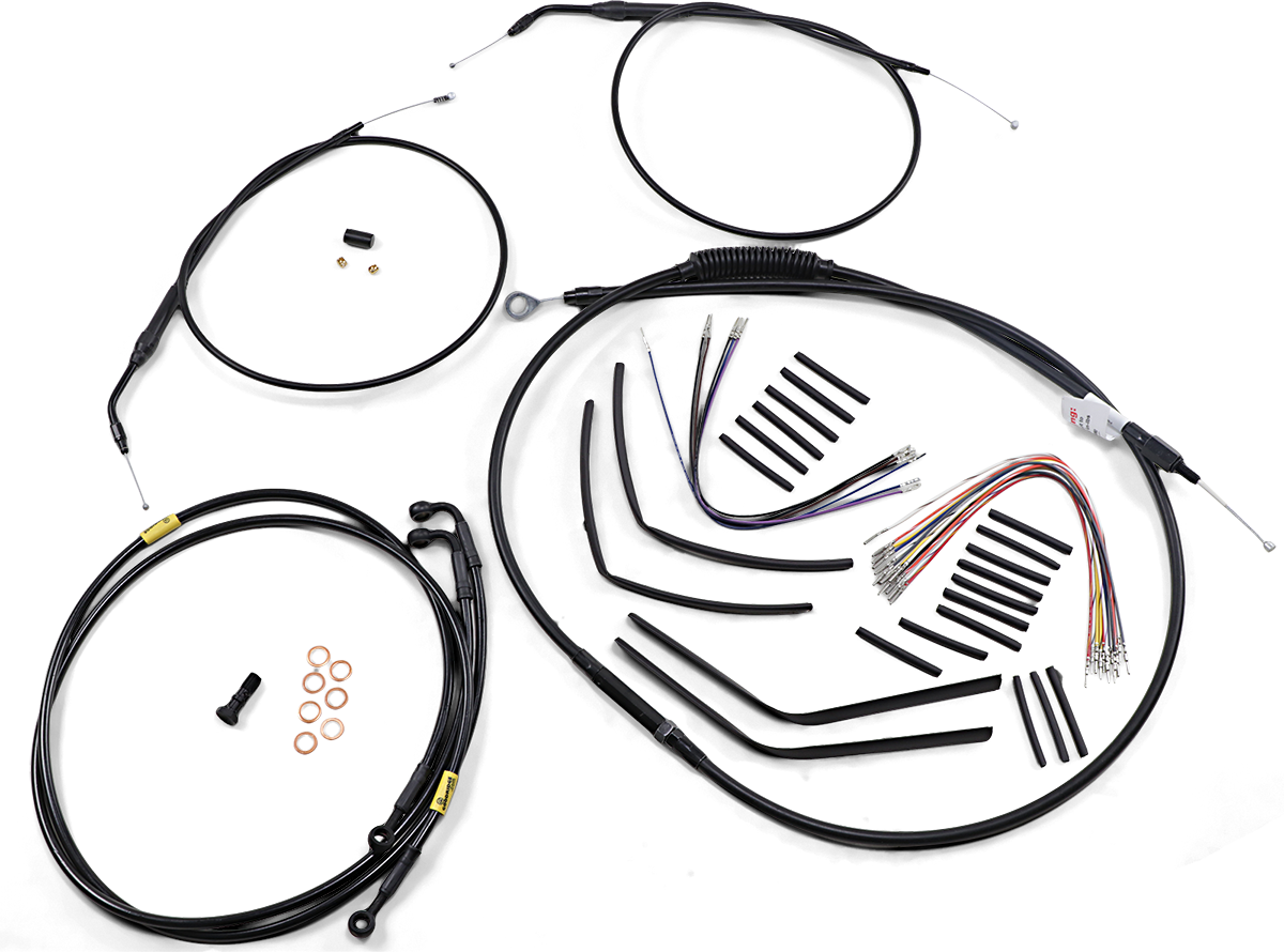 Jail Bar Cable Kit - 12" Handlebars - Black Vinyl - '08-'11 FXDF