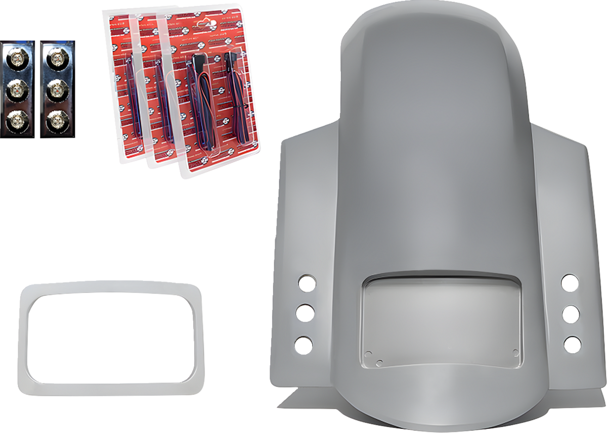 Short Rear Fender - Sport - With Chrome Plate Frame - Thunder-Pod Taillight