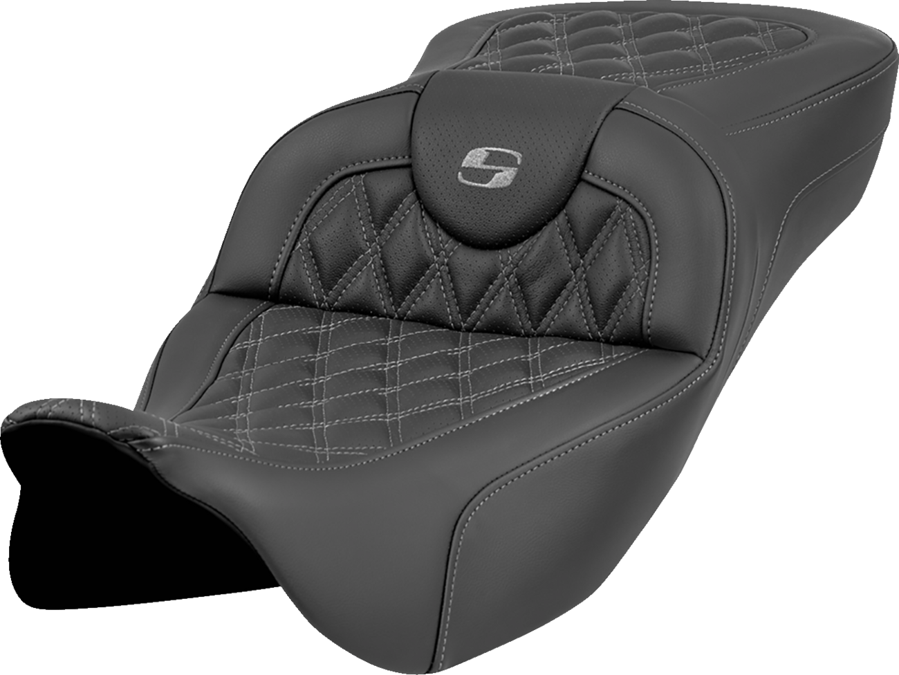 Roadsofa™ Extended Reach Seat - Lattice Stitch - Gray Stitch - Without Backrest - FL '08-'23