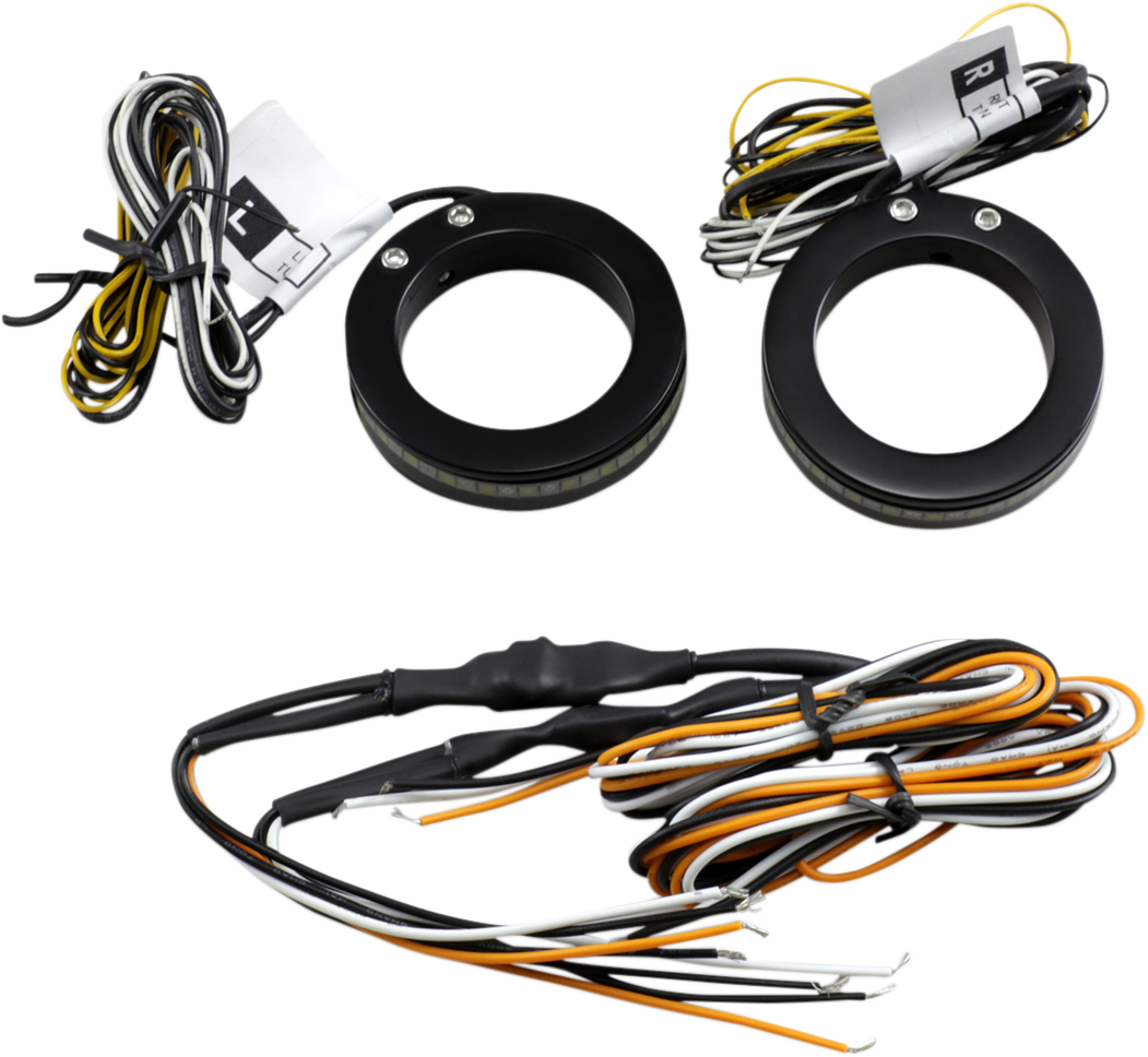 Turn Signals With Daytime Running Light - 37 MM - Black