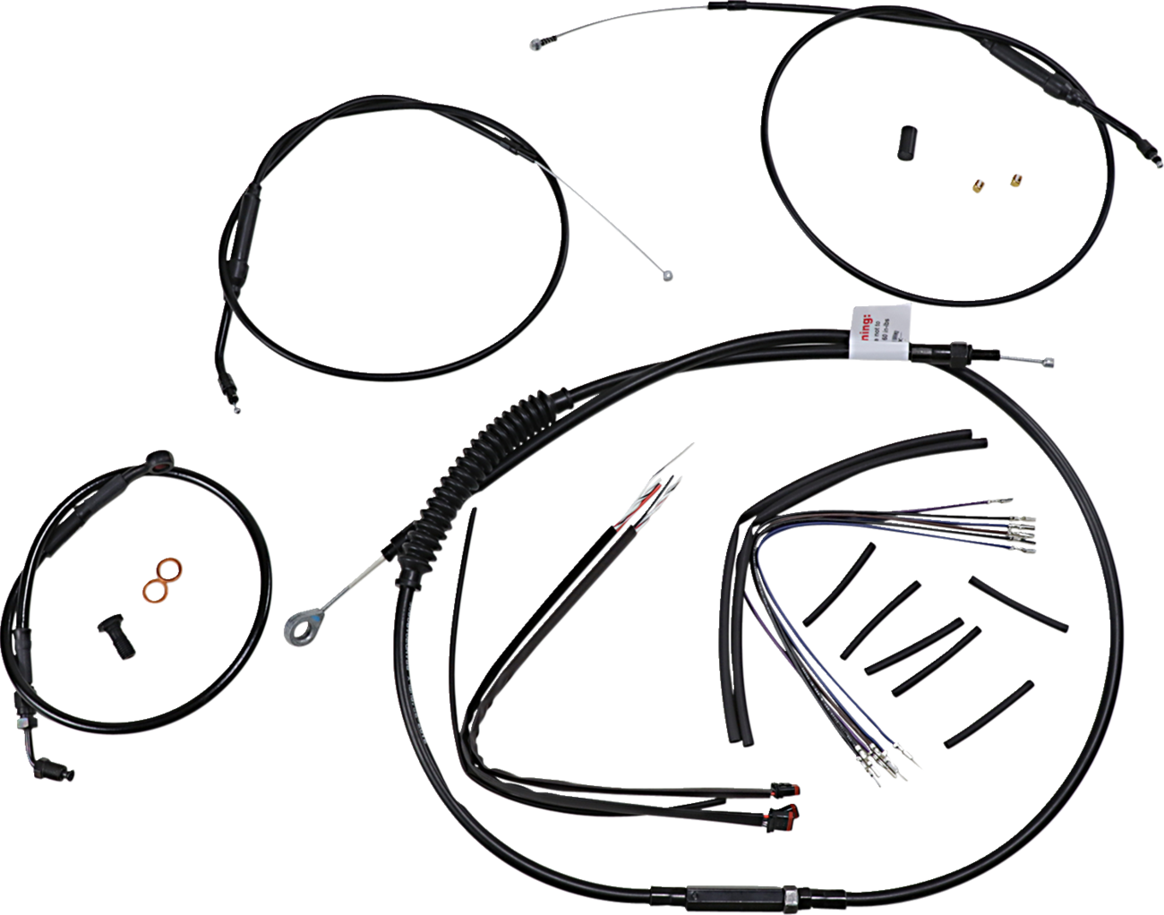 Extended Handlebar Cable And Brake Line Kit For Sportsters With ABS - 12" T-Bar Handlebars