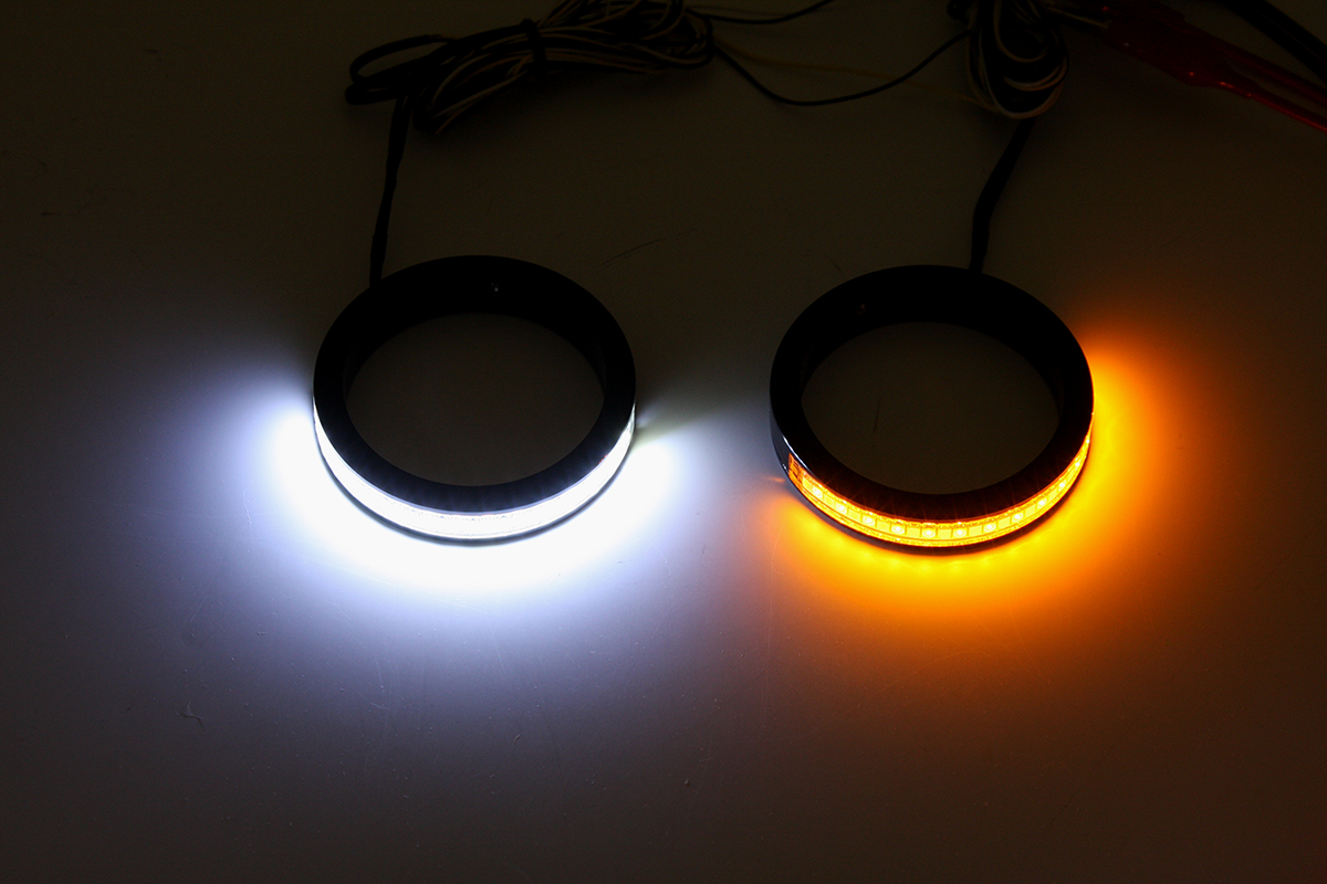 Turn Signals With Daytime Running Light - 37 MM - Black