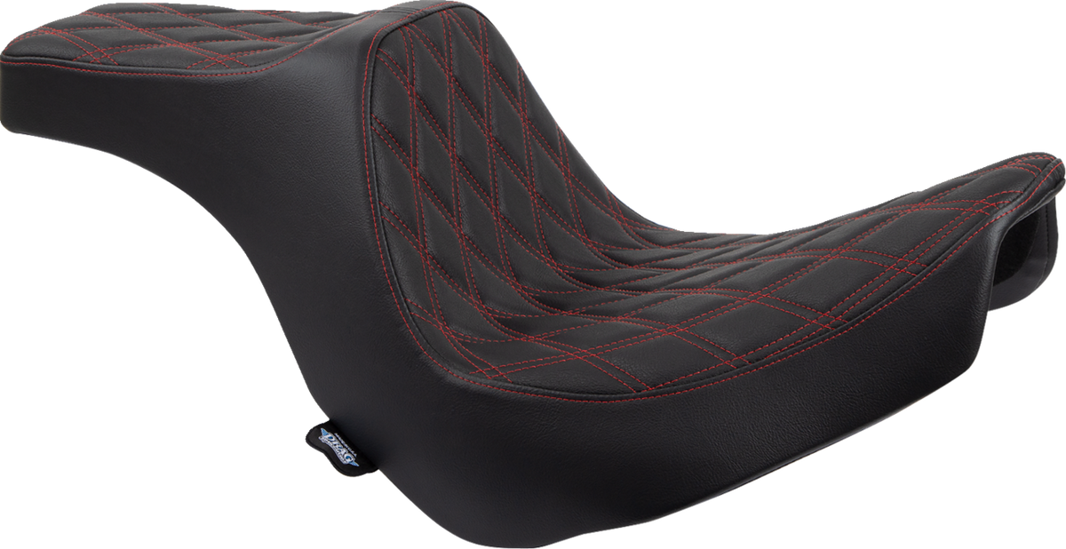 Predator III 2-Up Seat - Vinyl - Double Diamond - Red Stitching - FL/FX '18-'24