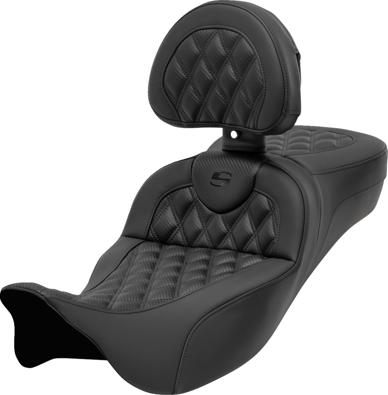 Roadsofa™ Extended Reach Seat - With Backrest - Lattice Stitch - Carbon Fiber - FL '08-'24