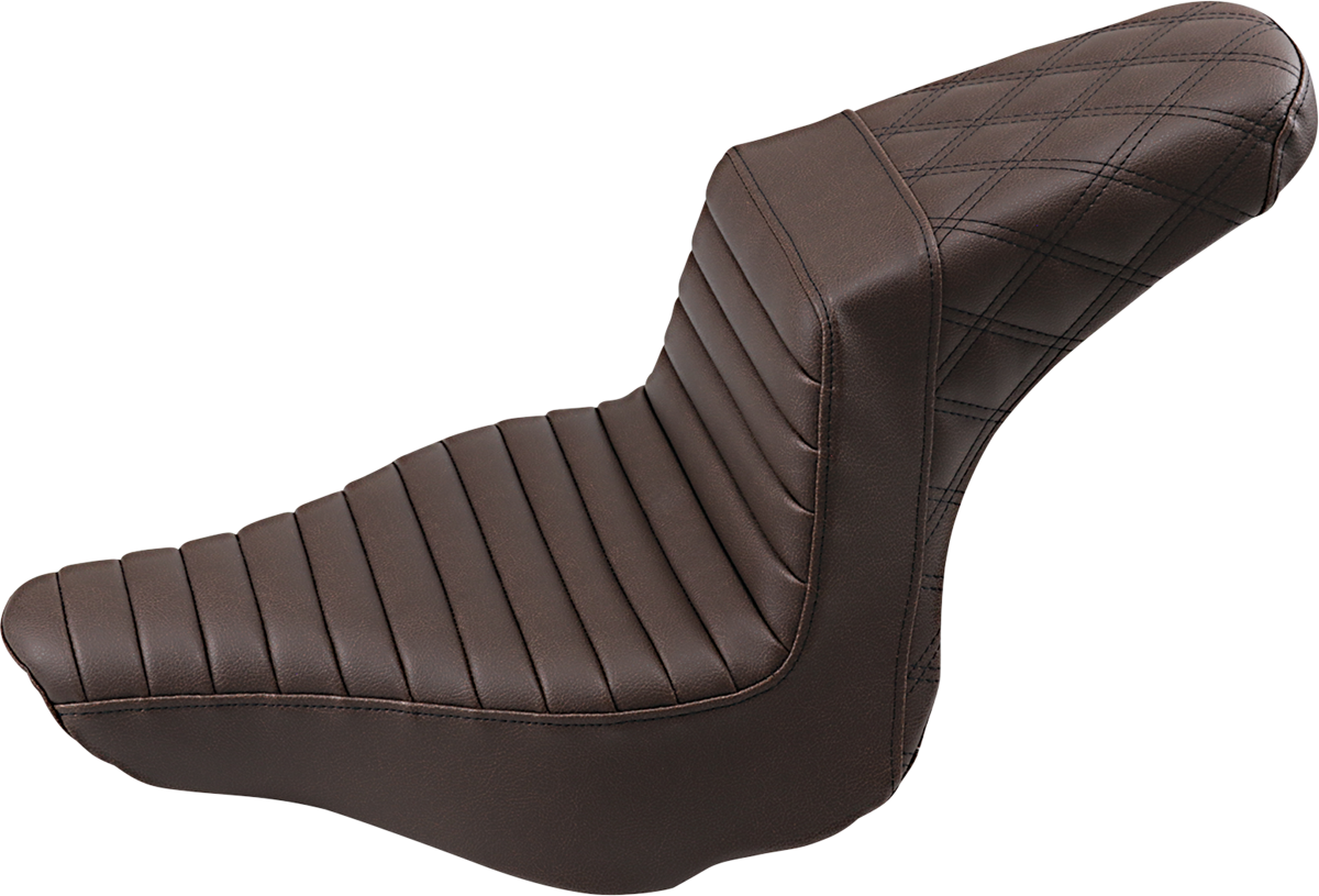 Step-Up Seat - Front Tuck-N-Roll/Rear Lattice Stitch - Brown