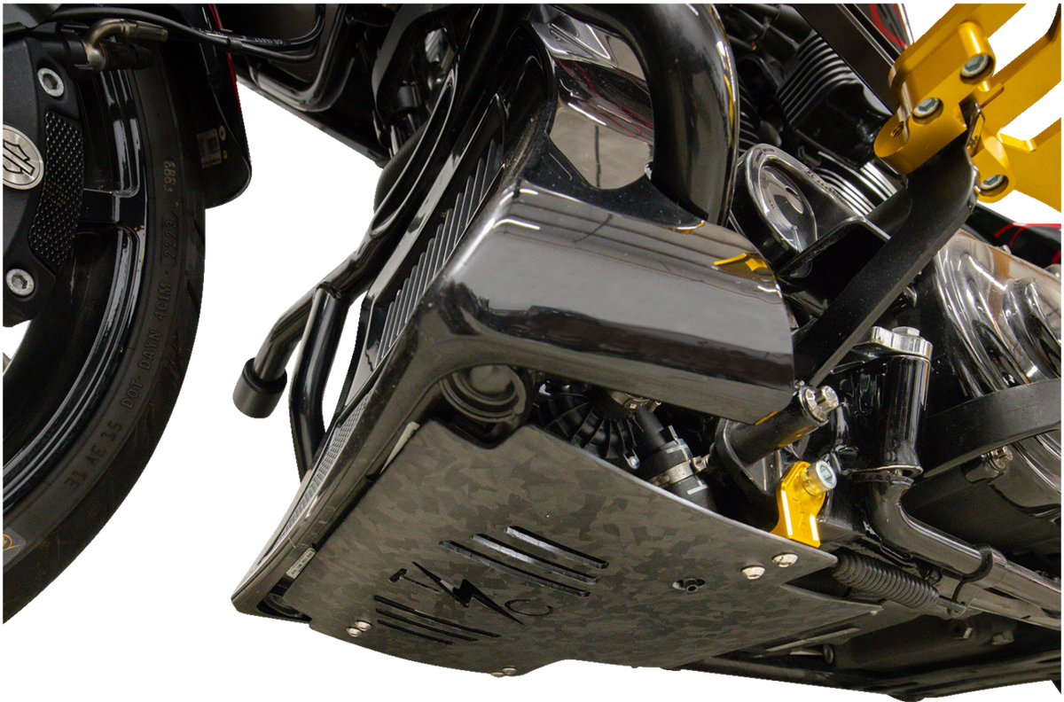 Skid Plate - Carbon Fiber/Forged - With Gold Brackets - FLHX/FLTRX