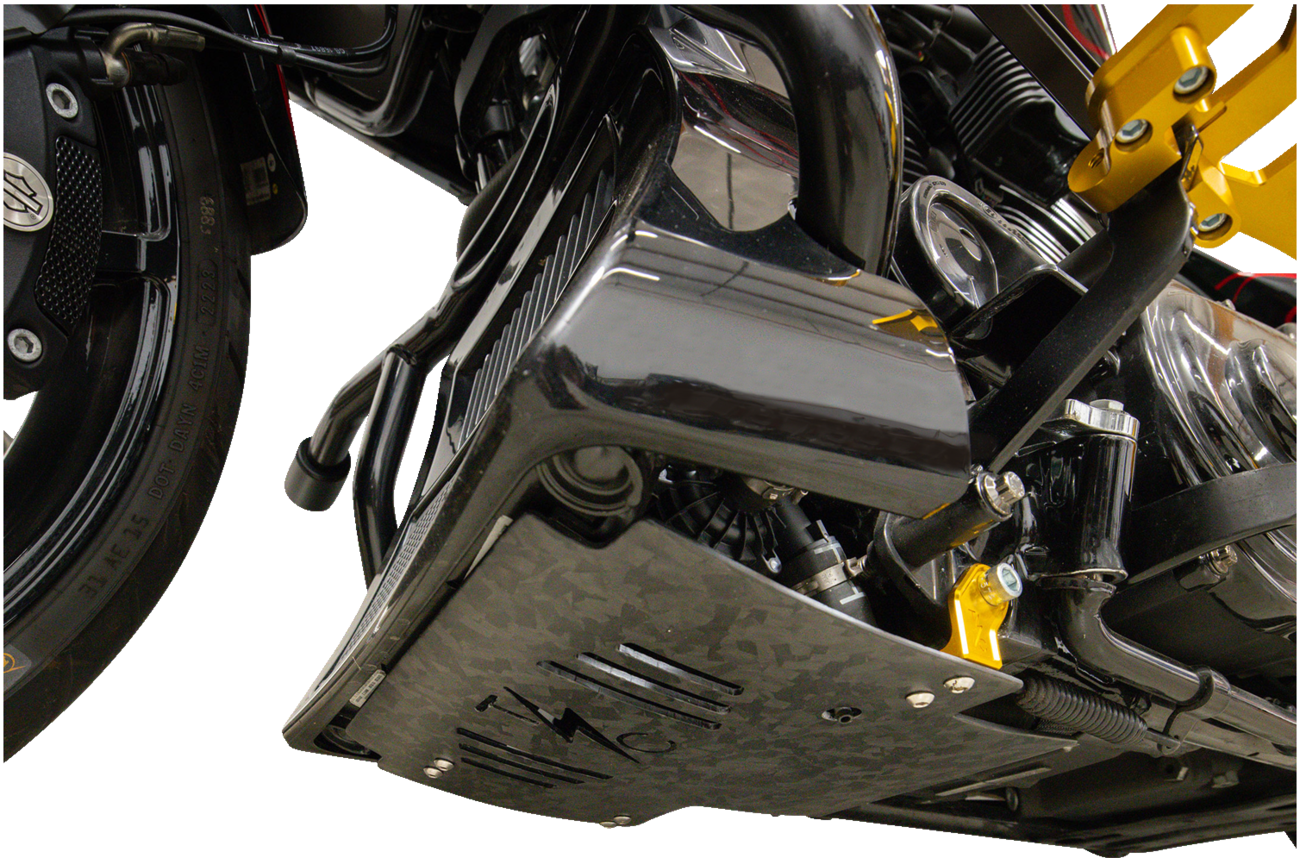 Skid Plate - Carbon Fiber/Forged - With Gold Brackets - FLHX/FLTRX