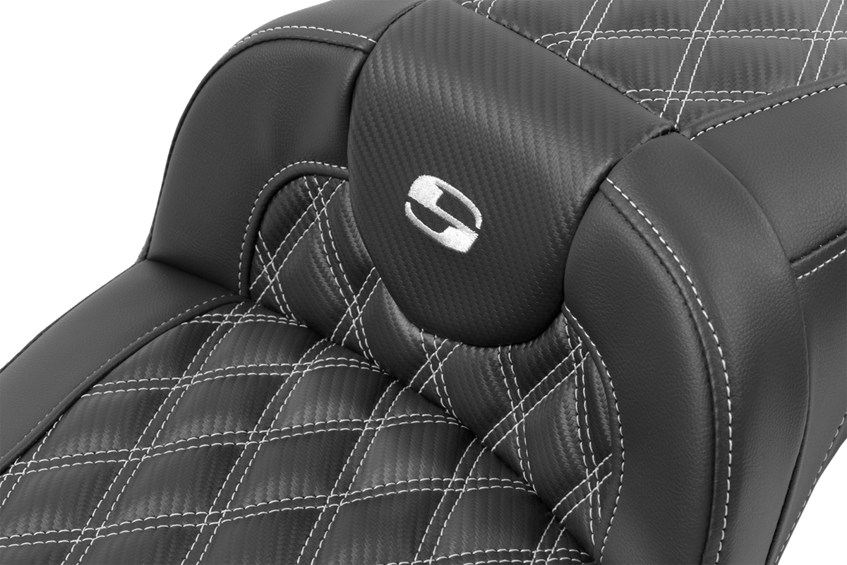 Roadsofa™ Extended Reach Seat - Without Backrest - Lattice Stitch - Silver Stitch - FL/FX '23-'24