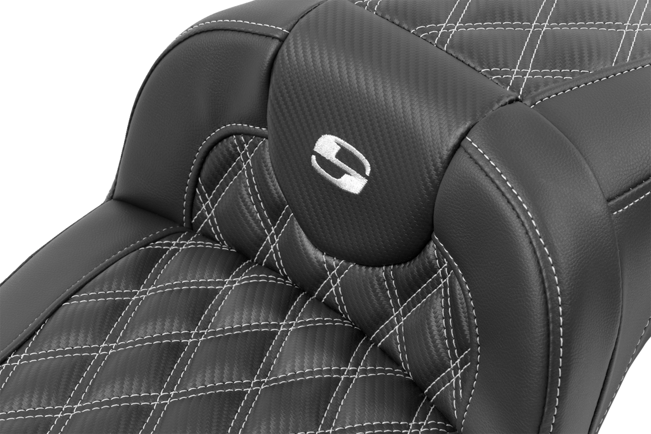 Roadsofa™ Extended Reach Seat - Without Backrest - Lattice Stitch - Silver Stitch - FL/FX '23-'24