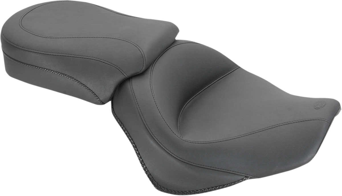 Seat - Vintage - Wide - Touring - Without Driver Backrest - Two-Piece - Smooth - Black