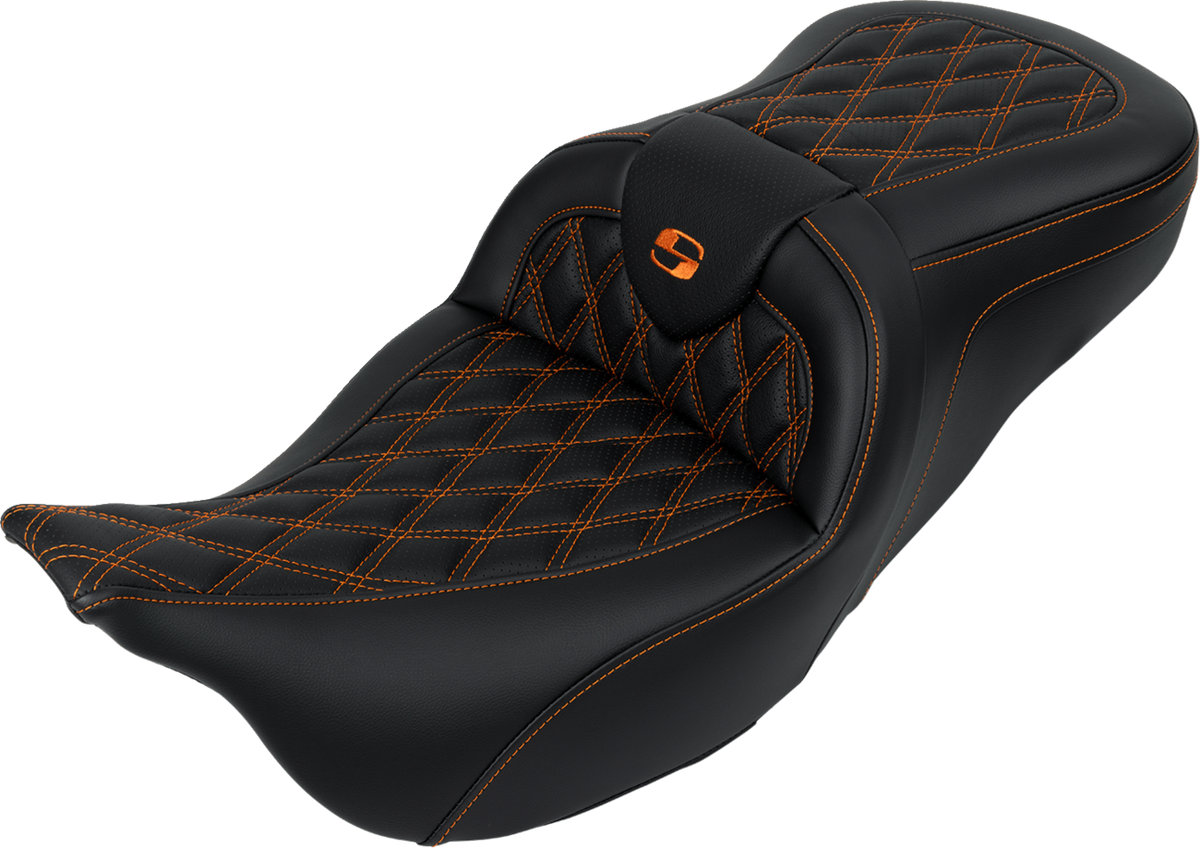 Roadsofa™ Seat - With Backrest - Orange Stitch - FL '08-'23