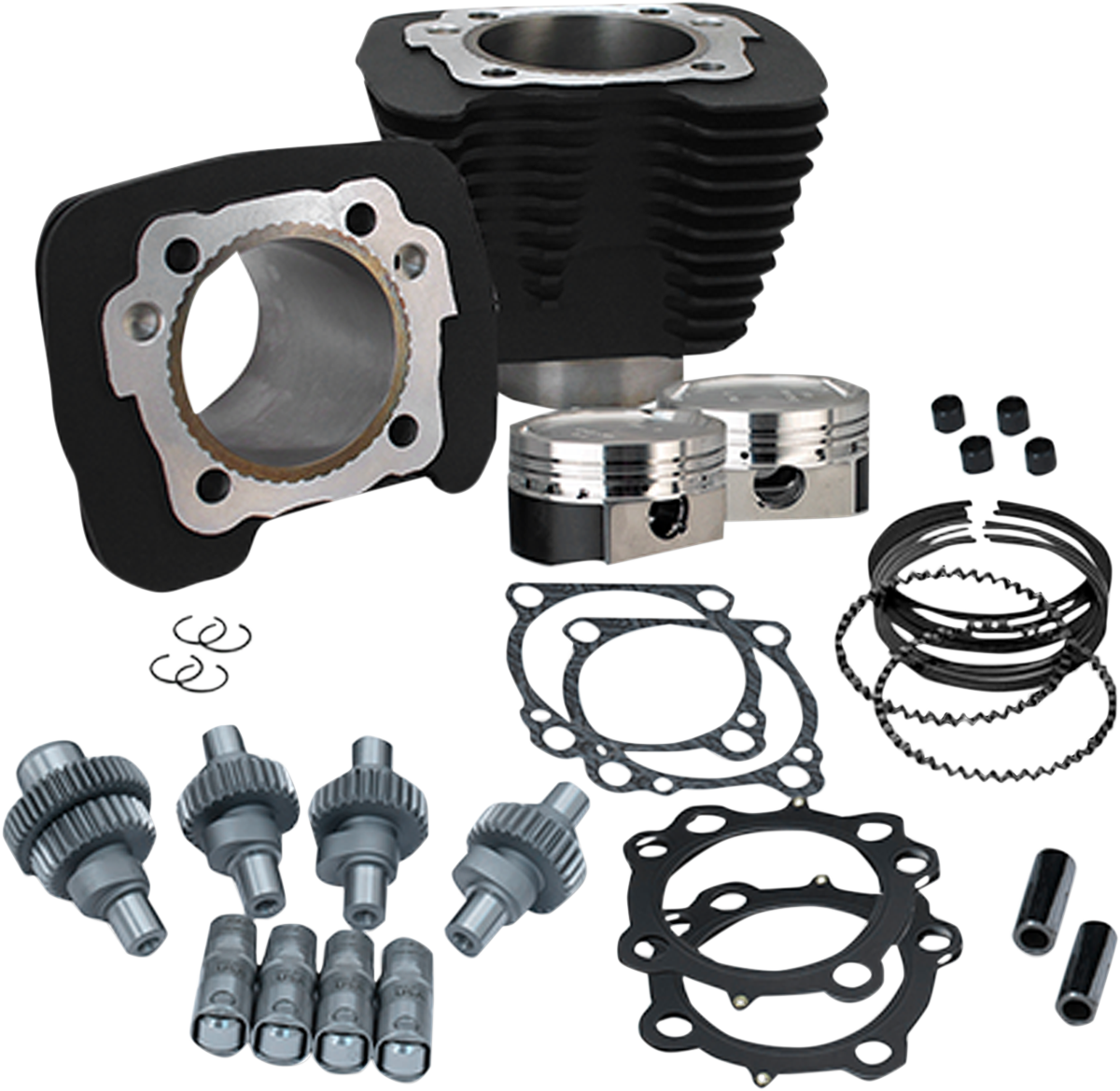 Hooligan Kit - 883 Cc To 1200 Cc - Wrinkle Black - Sportster