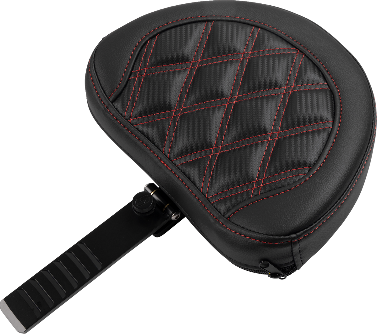 RoadSofa™ Seat - With Backrest - Carbon Fiber - Lattice Stitch - Red Stitch - FLTR/FLHX '23-'24