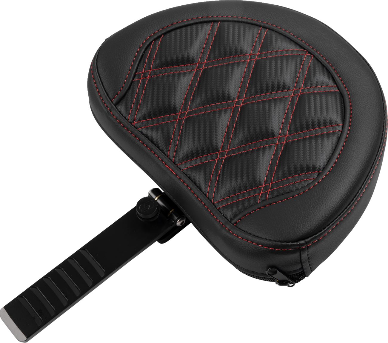 RoadSofa™ Seat - With Backrest - Carbon Fiber - Lattice Stitch - Red Stitch - FLTR/FLHX '23-'24