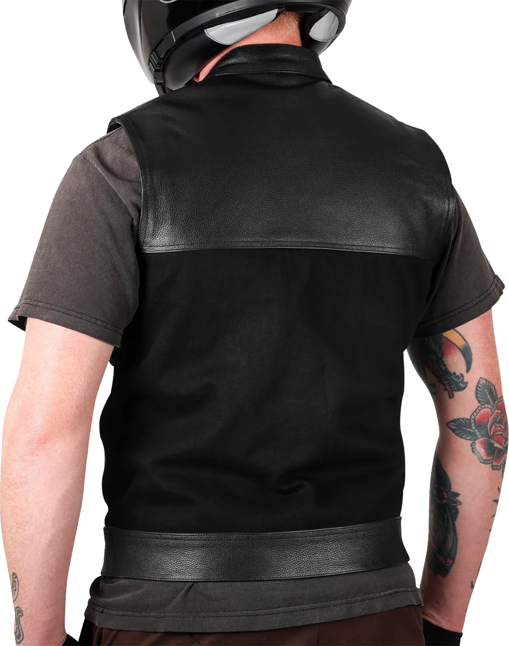 Kanan Leather/Denim Riding Vest