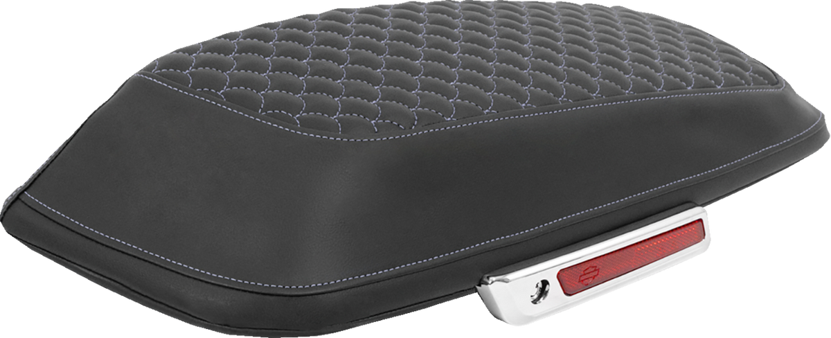 Saddlebag Lid Covers - Dragon Scale - Silver Stitch - FLH/FLT '14-'25