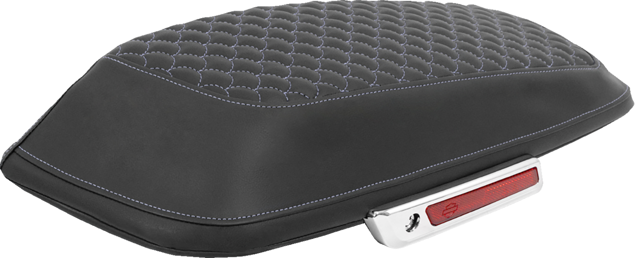 Saddlebag Lid Covers - Dragon Scale - Silver Stitch - FLH/FLT '14-'25