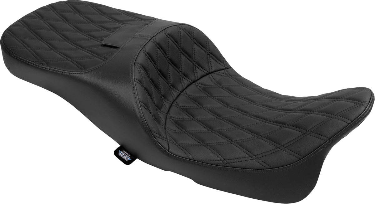 Extended Reach Freedom Seat - Vinyl - Double Diamond - Black Stitch - FLT/FLH '09-'25