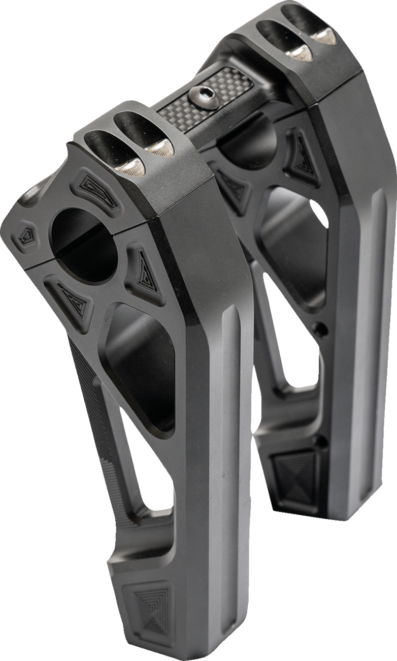 Fastback Risers - Includes Clamp - 6" - Black