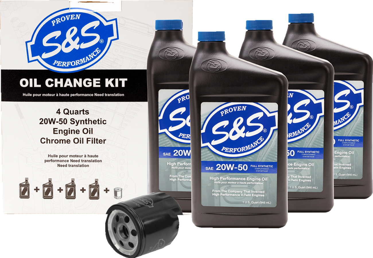 Oil Change Kit - Black Filter - M8 - 5 US Quarts