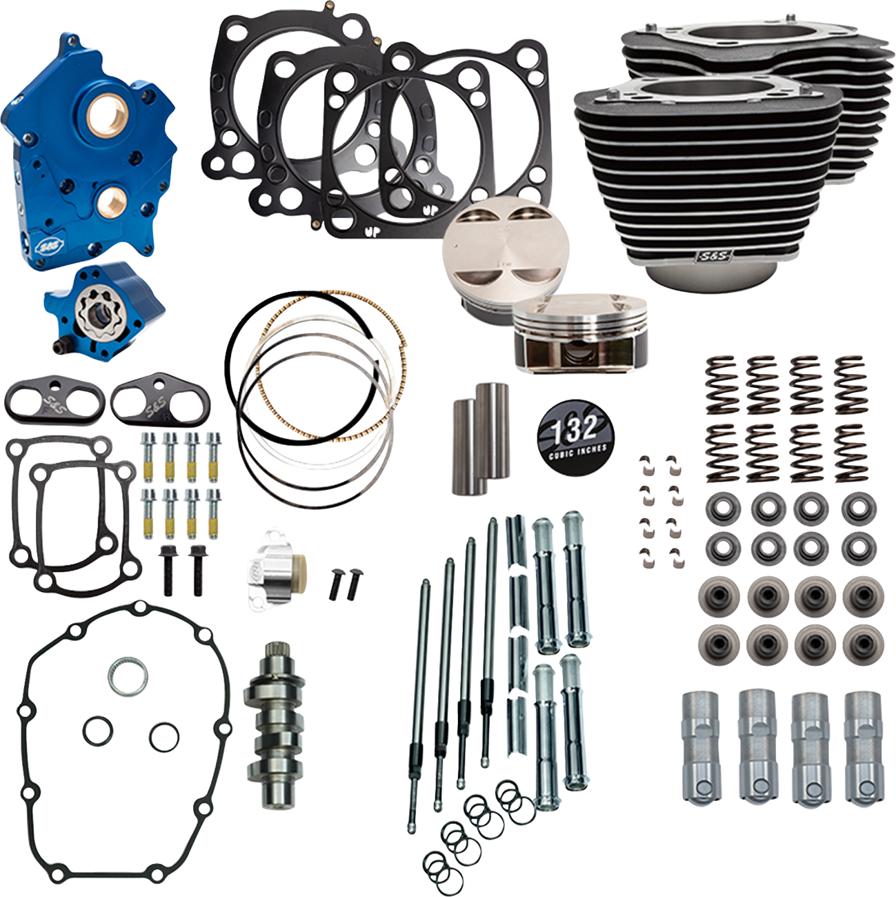 132" Power Pack - 550 Chain Drive - Water Cooled - Wrinkle Black W/Highlight Fins - 114"/117" M8