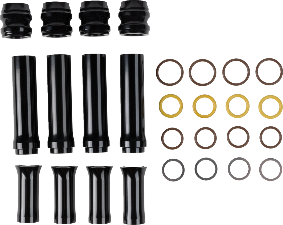 Pushrod Tube Cover Kit - 10 Gauge® - Black - Twin Cam