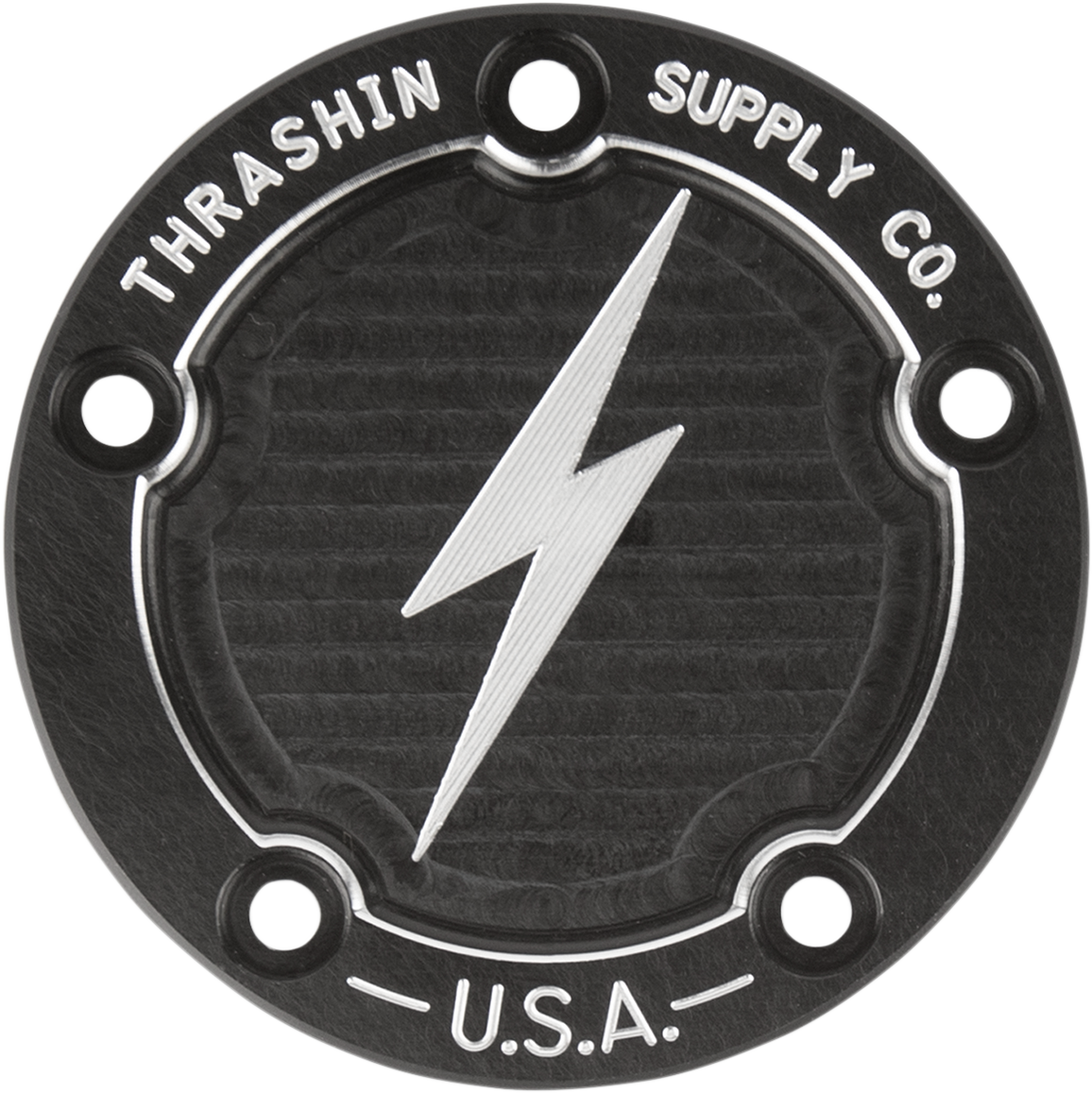 Points Cover - Dished - Black - 5 Hole - Twin Cam