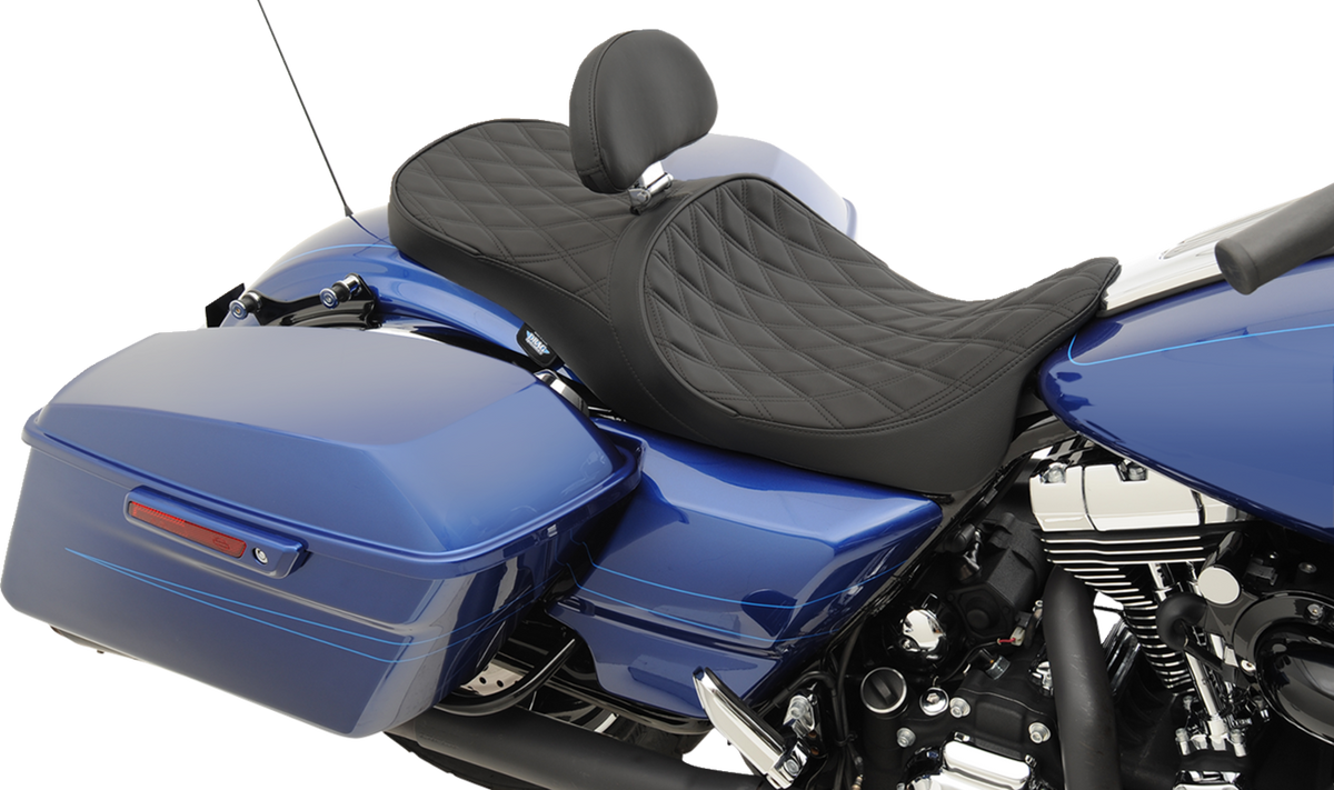 Low Touring Seat - Solar Reflective - Double Diamond - With Backrest Receiver - FL '08-'23