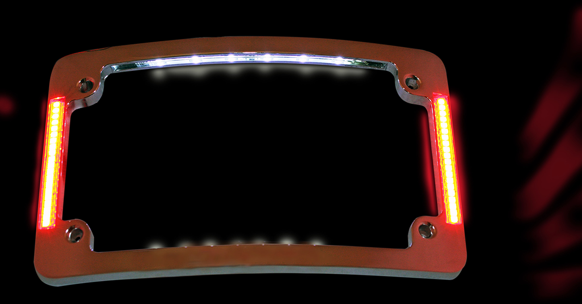 Tri-Radius License Plate Frame With Flushmount LEDs