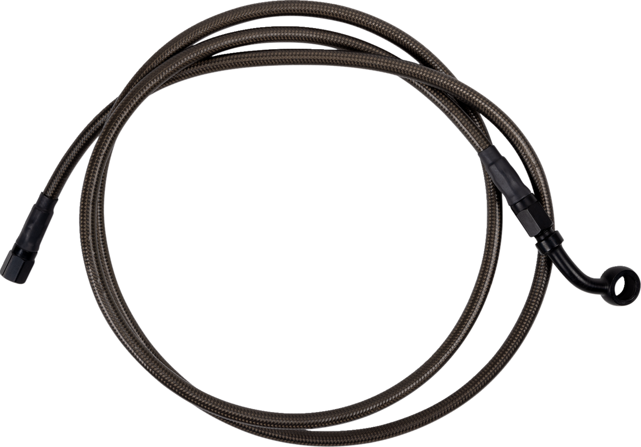 Brake Line - Upper - Carbon Coat W/ Black Fittings - +8"