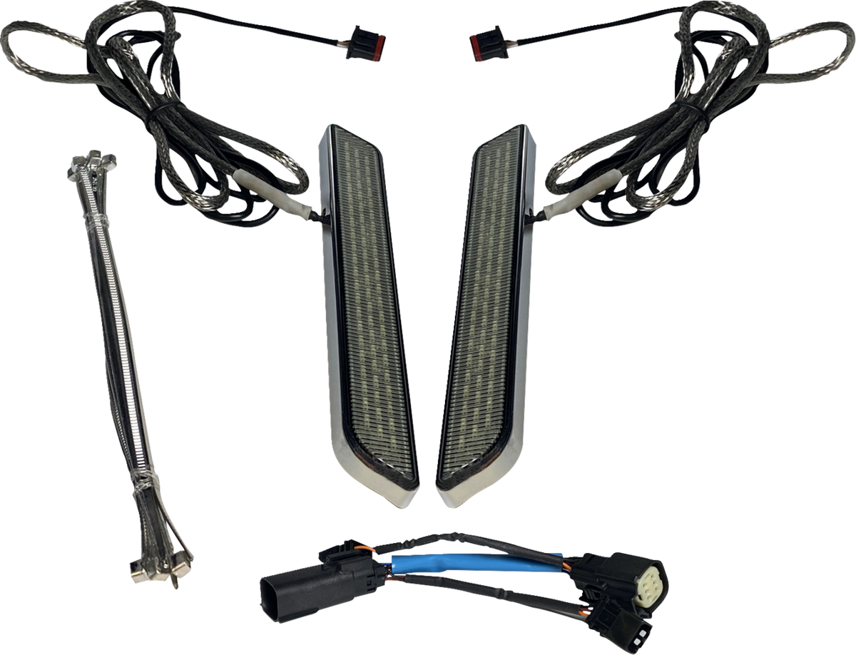 LED Fork Light - Smoke - Chrome